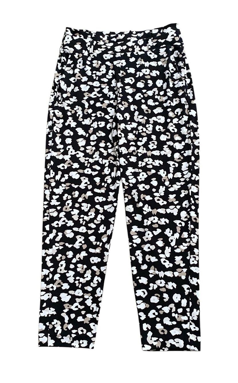 White House Black Market WHBM Tapered Ankle Pants Womens S Abstract High Rise